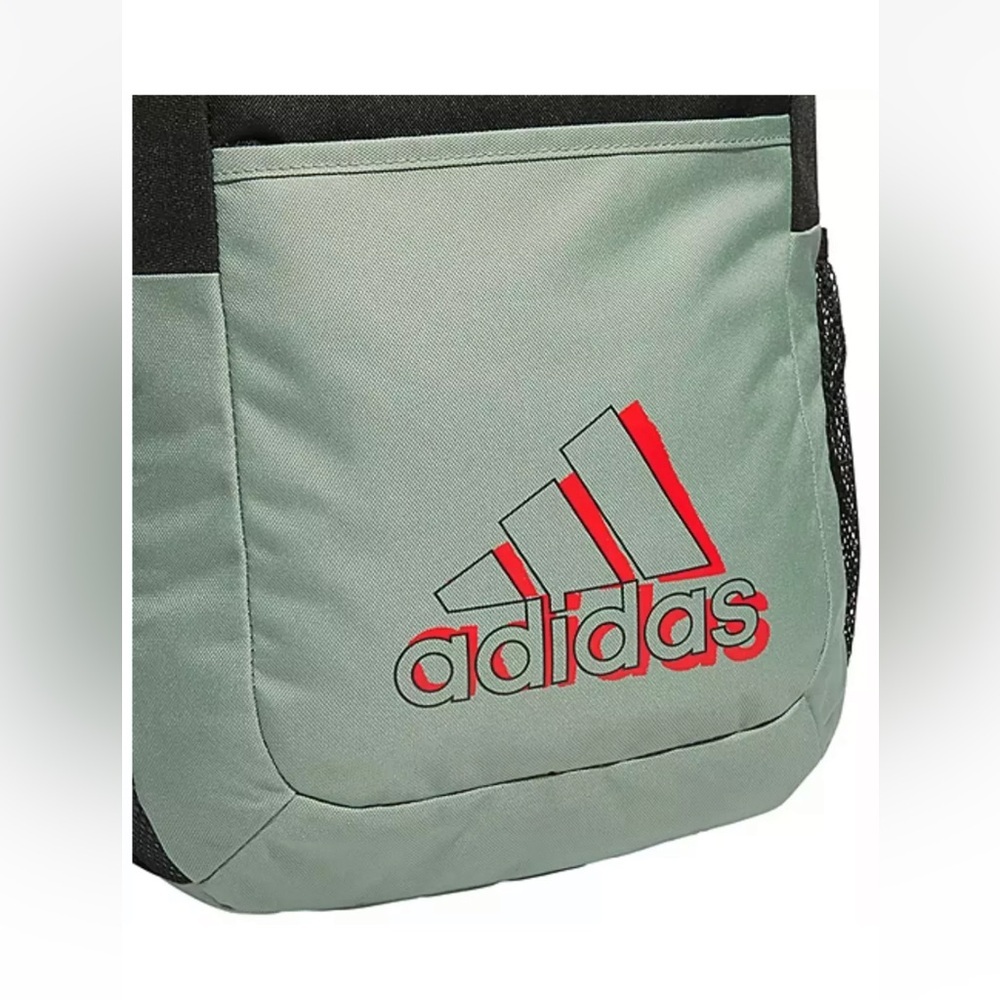 Adidas Ready Unisex 17" Backpack GREEN BLACK 15" Laptop SCHOOL BAG WIPE NEW $45 - Picture 3 of 8
